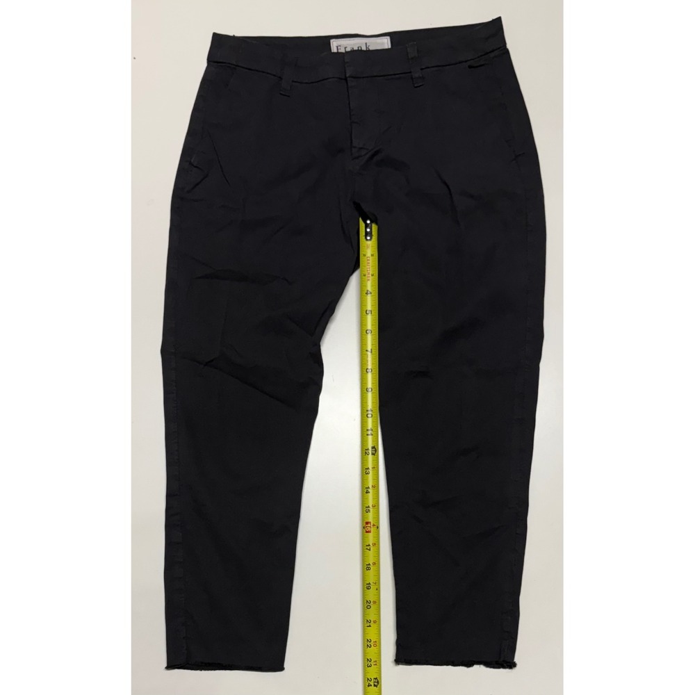 Frank & Eileen Wicklow Italian Cotton Chino Pants Navy Blue Size 6 Raw Hem